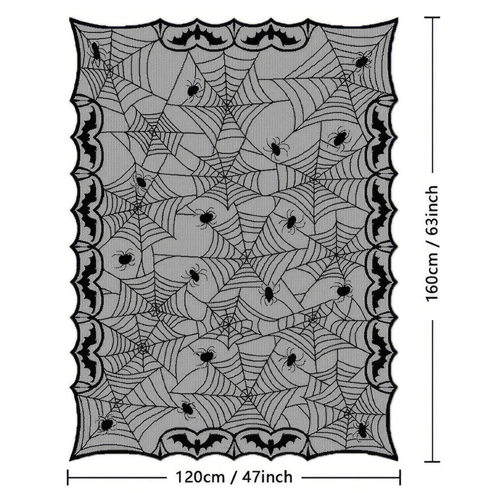 Halloween Spider Web Table Runner – Black Tablecloth Decor