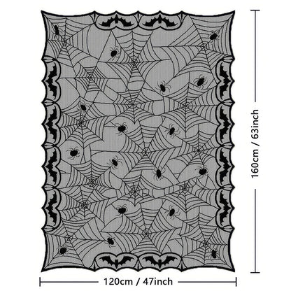 Halloween Spider Web Table Runner – Black Tablecloth Decor