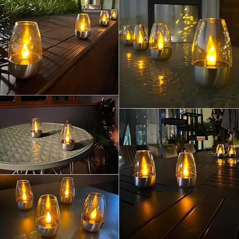 Solar Flameless Candle Light for Outdoor Garden and Party Decor