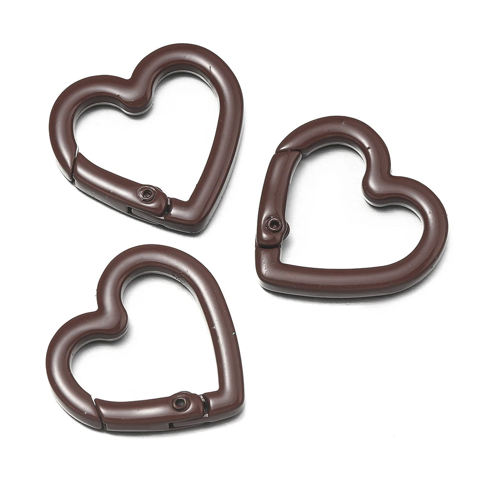 Heart Carabiner Keychain Clip, Metal Spring Clasp for DIY Crafts