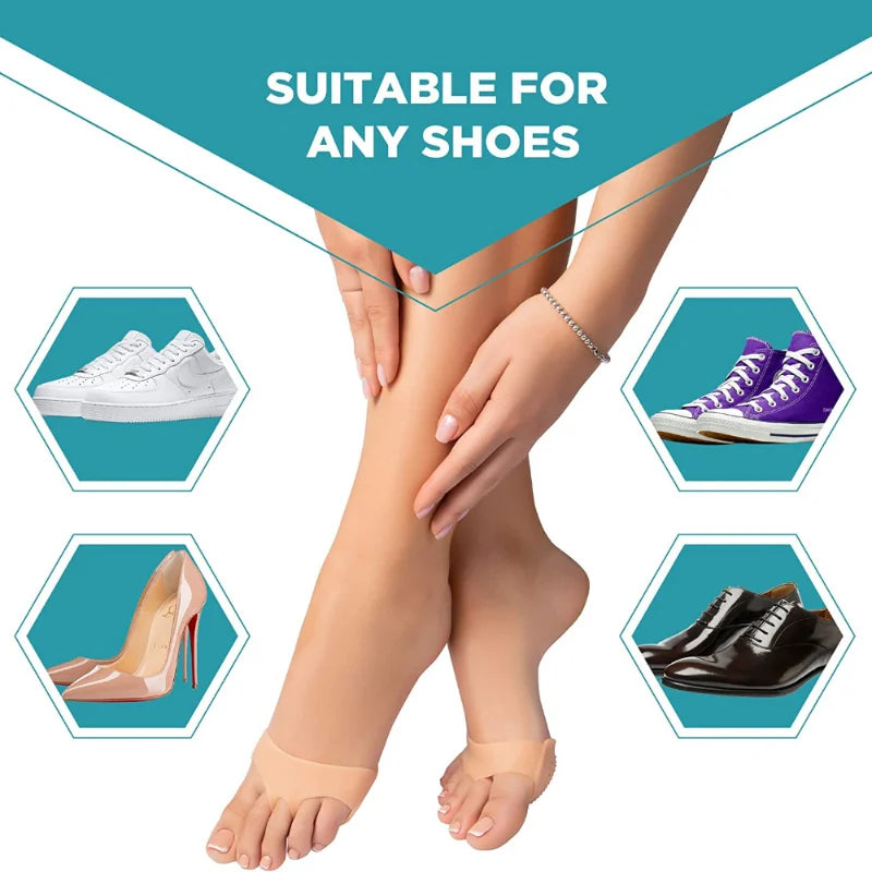 2PCS Silicone Gel Insoles Toe Separator Thumb Valgus Orthopaedic Foot Protector Bunion Adjuster Hallux Guard Feet Care Cushion