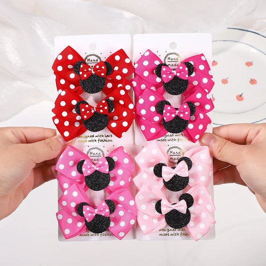Girls Bow Hair Clips – 2Pcs Big Polka Dot Bow Hairpins