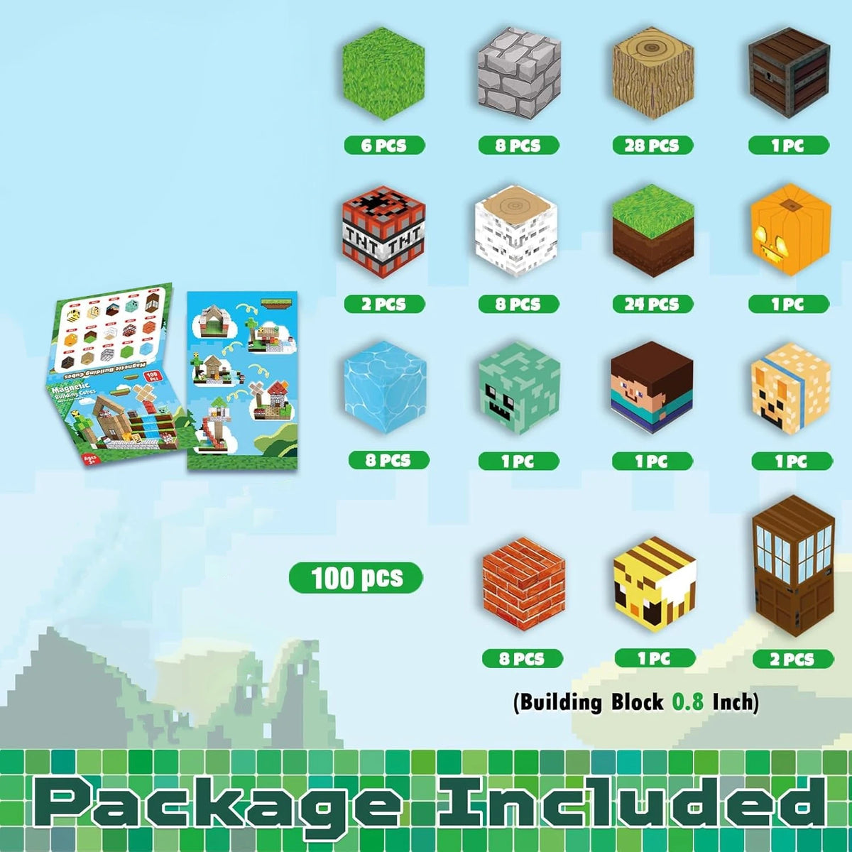 Magnetic Building Blocks Cube Set for Creative Construction Play