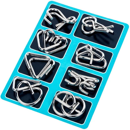 Metal Wire Puzzle Set 8-Piece Mind Brain Teaser for Kids & Adults