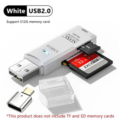 2-in-1 USB 3.0 High Speed Card Reader TF Memory Card Adapter Portable USB Flash Drive Design for PC Laptop Office Accessories