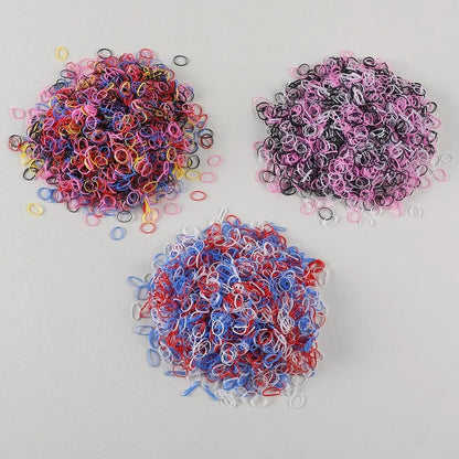 1500PCS Disposable Rubber Band Hair Ties for Girls Colorful Children's Headband Ponytail Holder Kids Hair Accessories