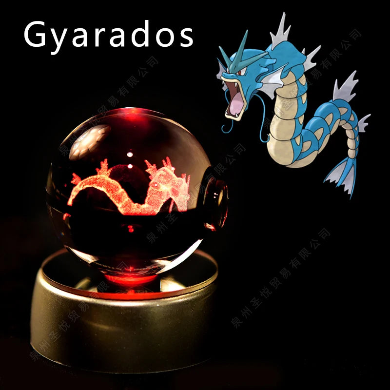3D Crystal Ball Night Light – LED Glass Lamp with Colorful Base