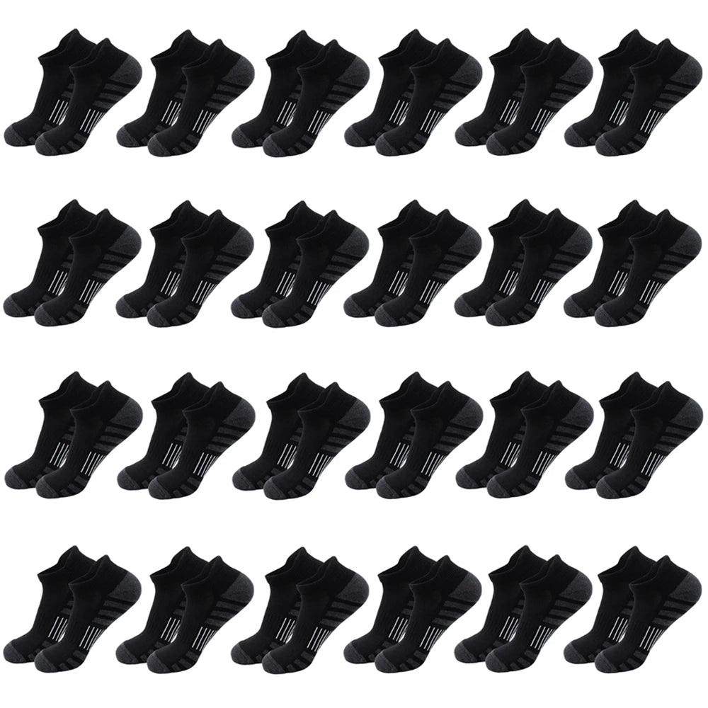6/24Pairs Ankle Athletic Running Socks Cushioned Breathable Low Cut Sports Tab Socks For Men And Women