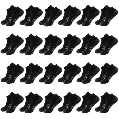 6/24Pairs Ankle Athletic Running Socks Cushioned Breathable Low Cut Sports Tab Socks For Men And Women