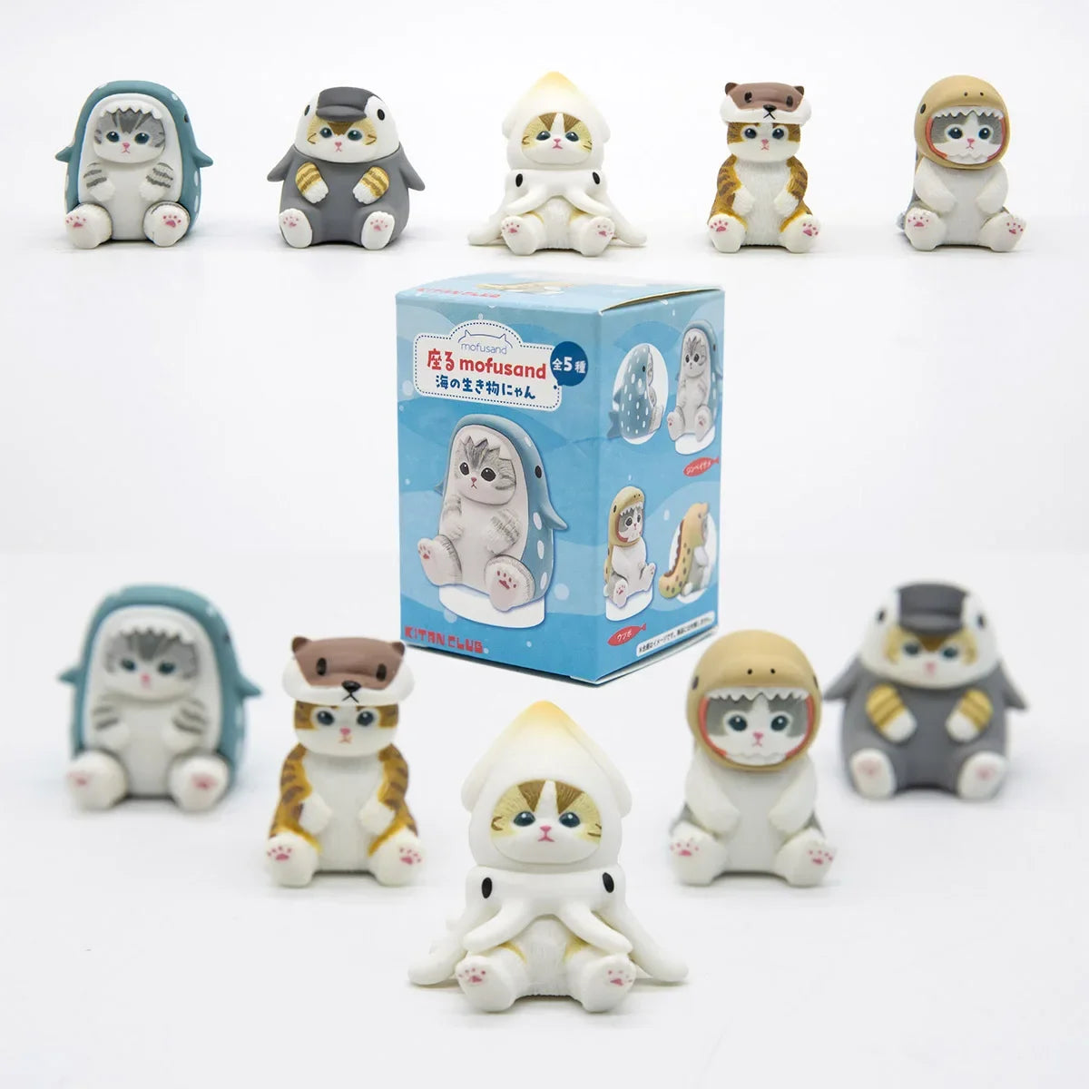 Marine Animal Cat Figurines – Cute Blind Box Table Ornaments