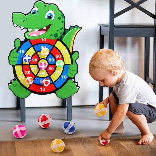 Kids Sticky Ball Dart Board – Indoor Target Throwing Game