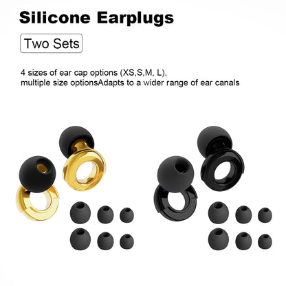 Quiet Ear Plugs for Noise Reduction – Super Soft, Reusable Hearing Protection for Sleep,Swim, Work 8 Ear Tips in XS/S/M/L