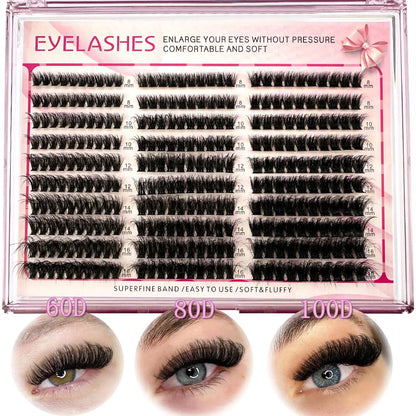 Cluster Eyelash Extensions – 300pcs Wispy Fluffy Lash Clusters