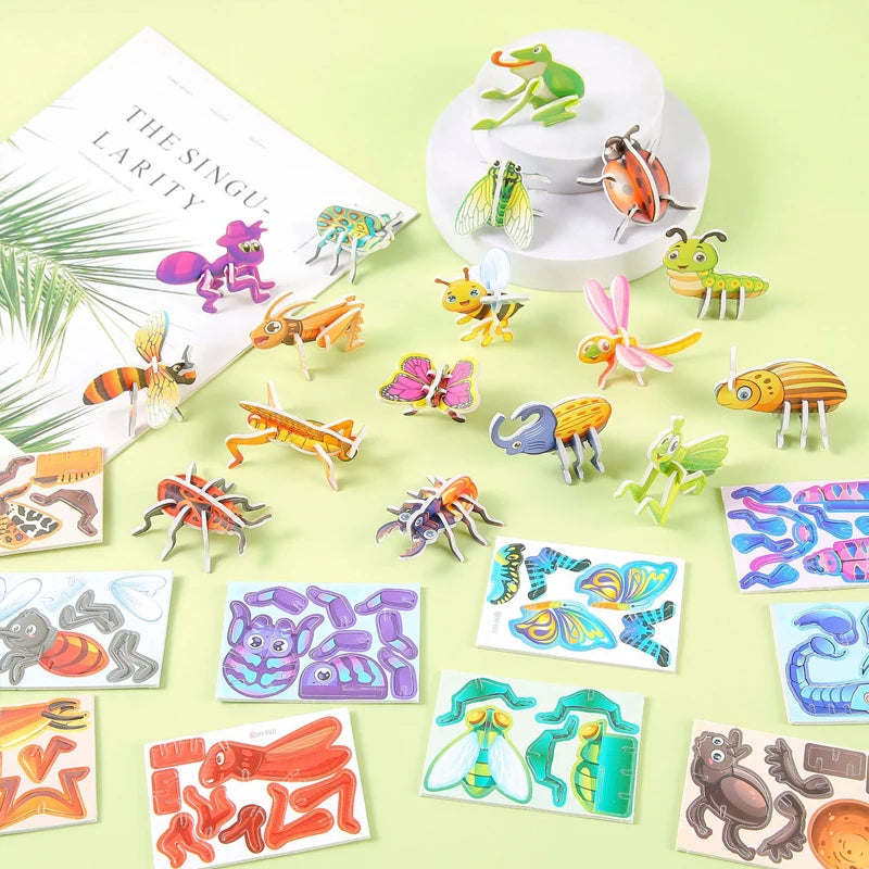 30-Piece 3D Puzzles for Kids with Animal and Vehicle Themes