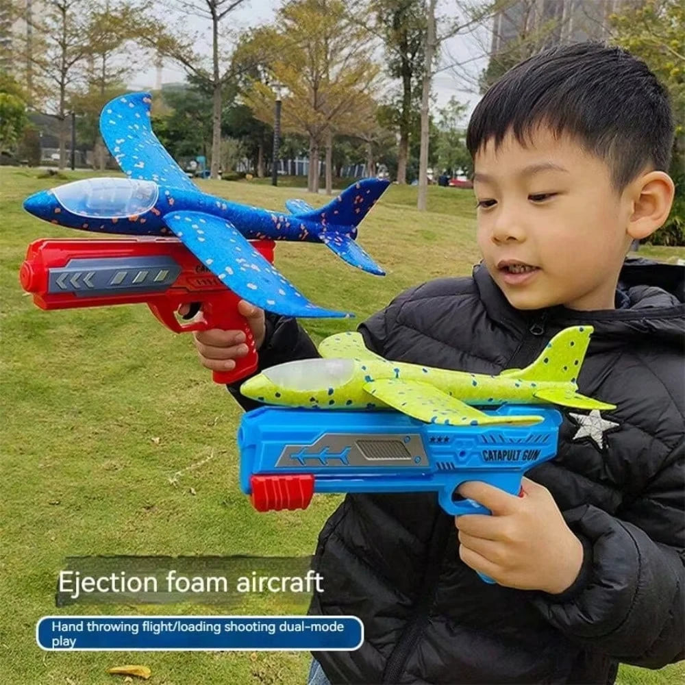 Kids' Foam Glider Planes with Catapult Launcher for Outdoor Play