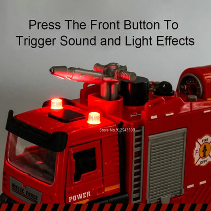 1:32 Scale Fire Truck Model with Water Spray, Lights and Sound