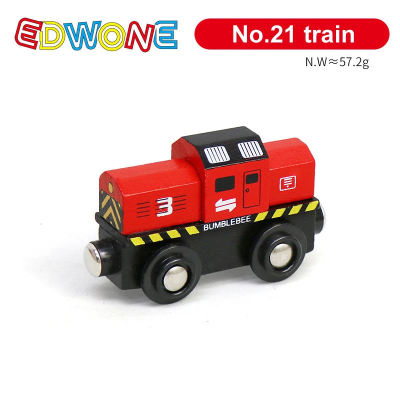 Wooden Train Toy Locomotive Car for Wooden Railway Tracks