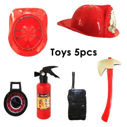 Firefighter Cosplay Costume Kids Uniform Set – Party Dress-Up