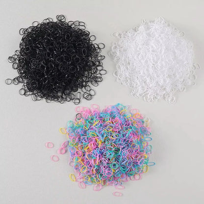 1500PCS Disposable Rubber Band Hair Ties for Girls Colorful Children's Headband Ponytail Holder Kids Hair Accessories