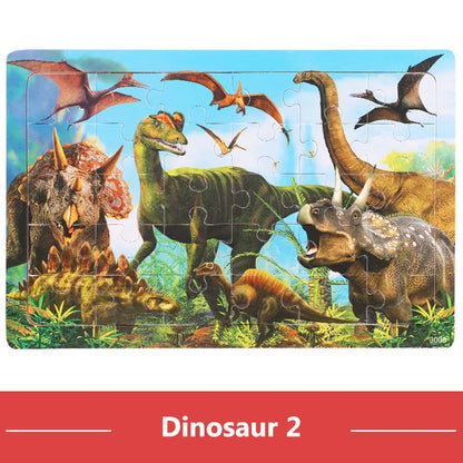 Wooden Puzzle Toys 30-Piece Animal Jigsaw Puzzle for Kids