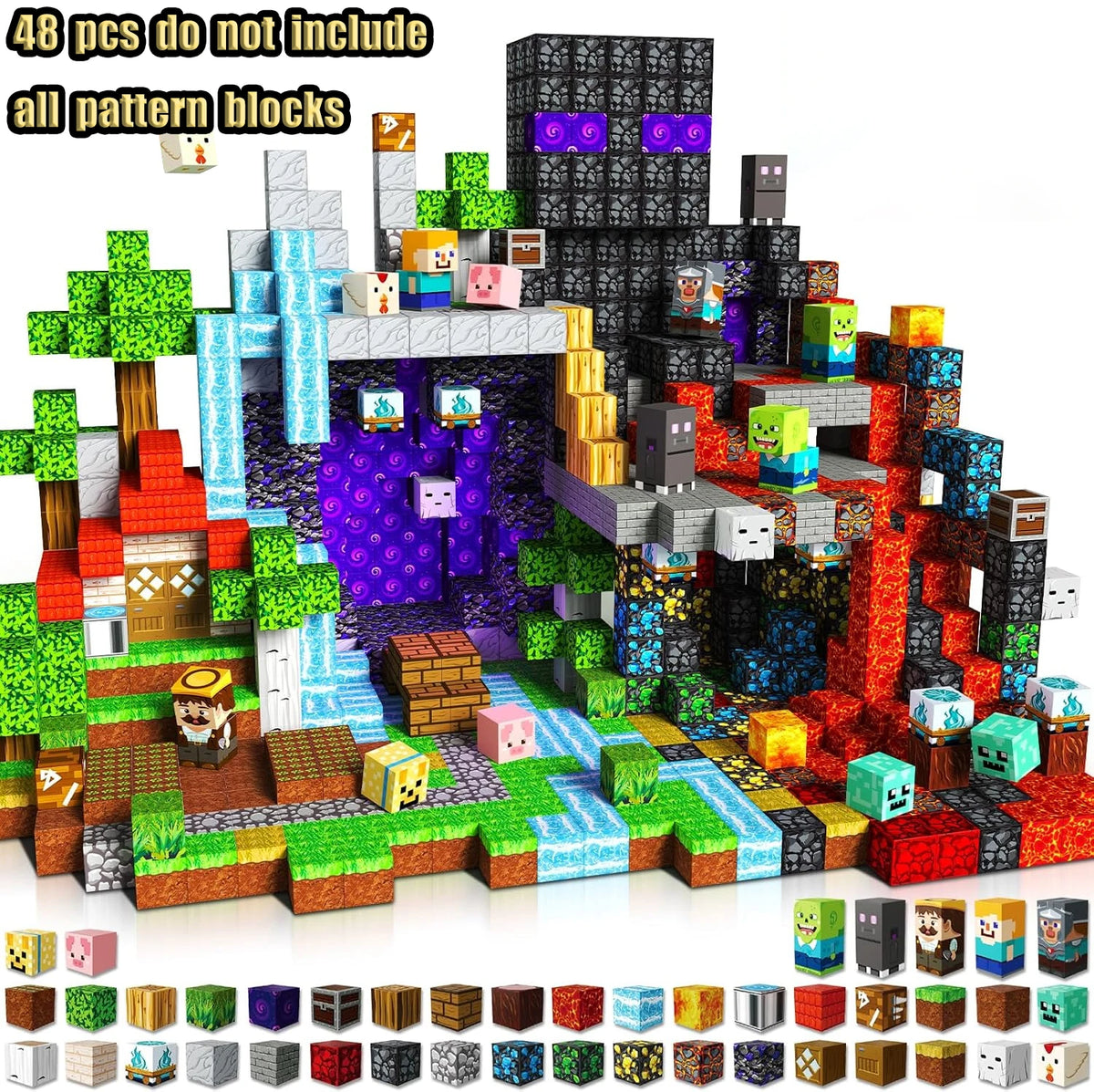 Magnetic Building Blocks Cube Set for Creative STEM Play