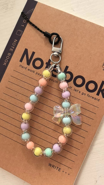Phone Wrist Lanyard, Colorful Beaded Mobile Phone Strap