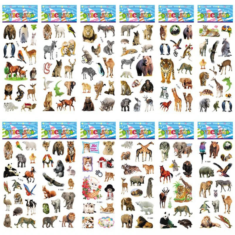 3D Puffy Stickers – Animal Sticker Sheets for Kids Crafts & Scrapbooking