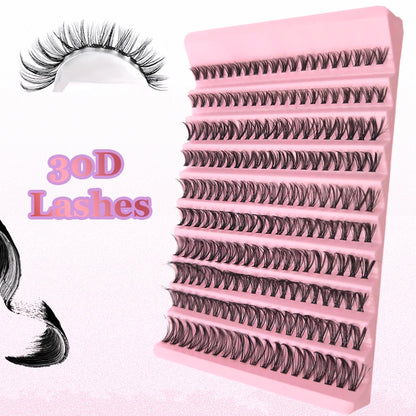 DIY Eyelash Extension Kit Individual Lashes Cluster Mix Lash Clusters with Lash Bond and Seal and Lash Accessories