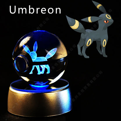 3D Crystal Ball Night Light – LED Glass Lamp with Colorful Base