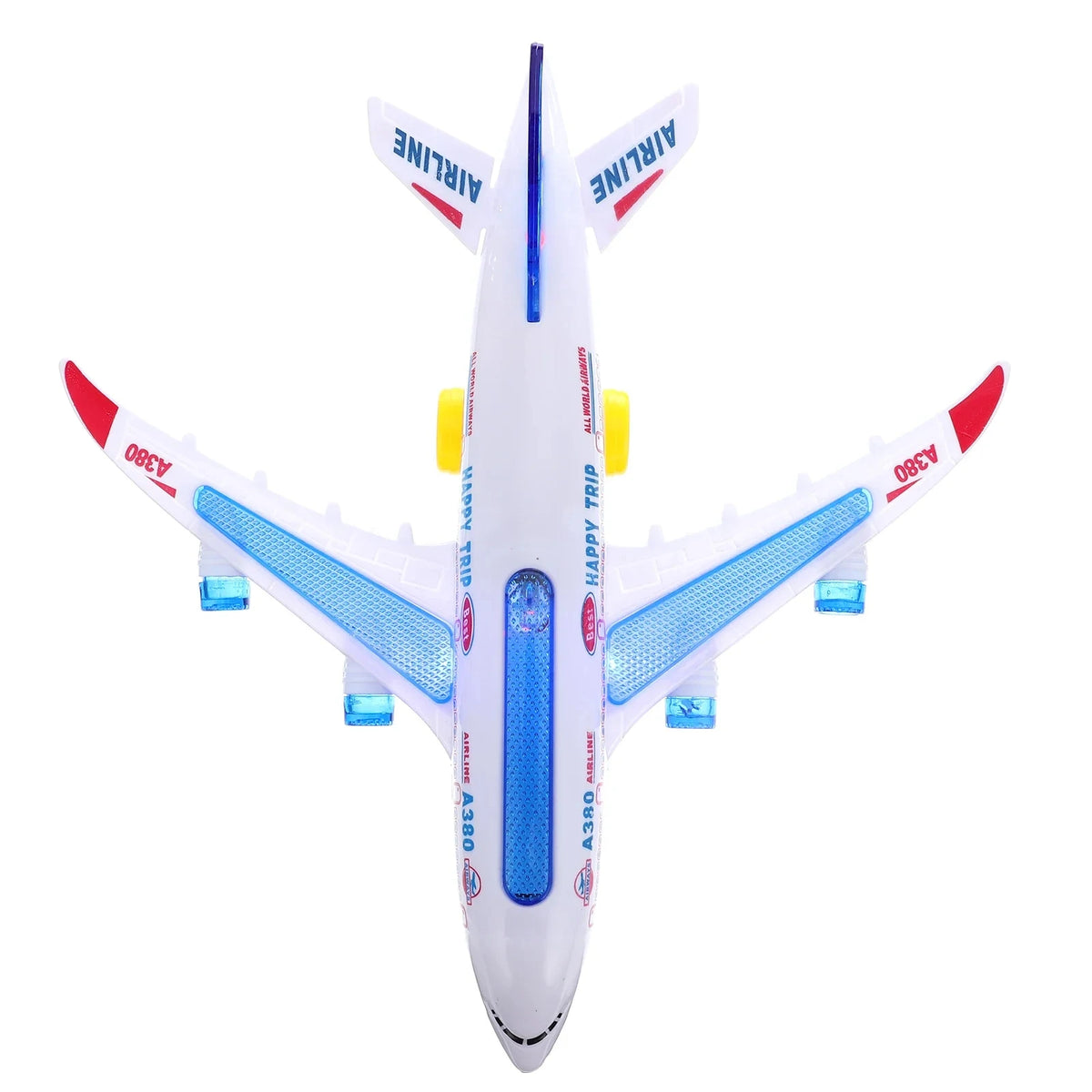 Electronic Airplane Toy with Music, Lights and Obstacle Avoidance