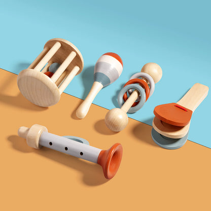 Wooden Bell Toy for Kids – Handheld Musical Rattle for Early Learning