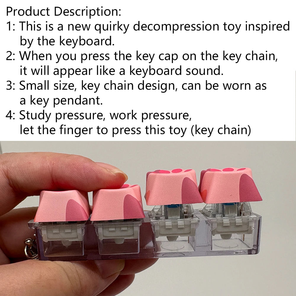 Cat Keychain – Keyboard-Style Fidget Toy with Click Sound