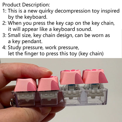 Cat Keychain – Keyboard-Style Fidget Toy with Click Sound