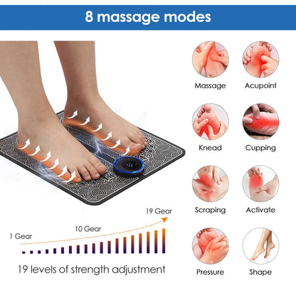 EMS Foot Massager – Electric Foot Massage Pad with 8 Modes