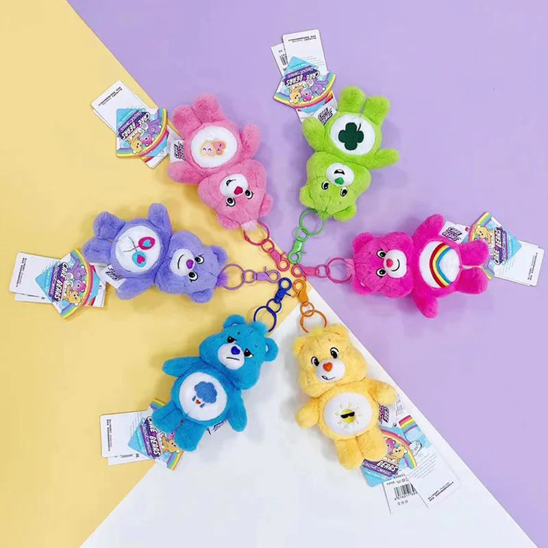 Rainbow Bear Plush Keychain – Kawaii Bag Charm