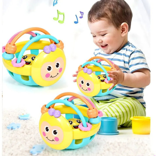 Baby Teething Toy Silicone Sensory Rattle Grasping Ball