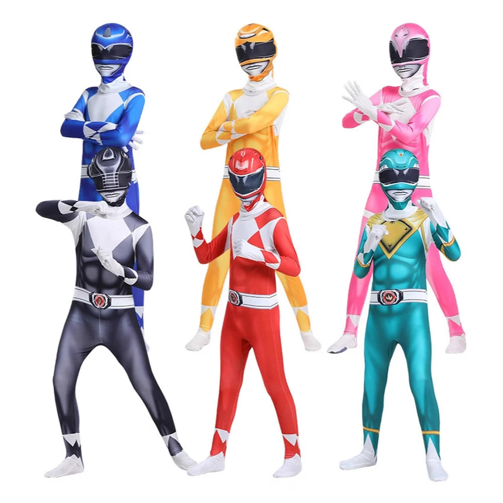 Superhero Samurai Cosplay Costume Adult Jumpsuit with Mask
