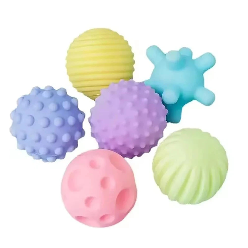 Baby Sensory Ball Set – 6-Piece Textured Grasping Toys