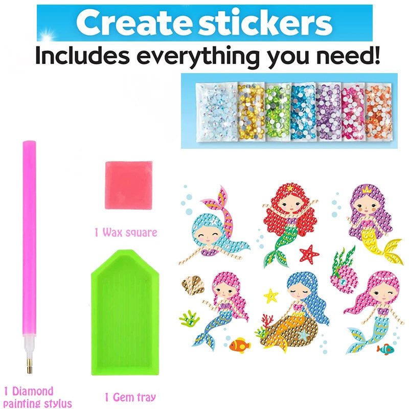 Diamond Painting Sticker Kit – Big Gem Art Craft for Kids