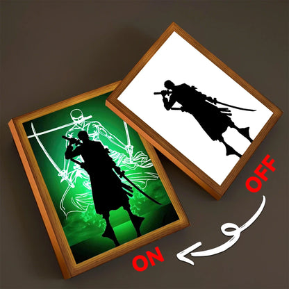 Anime Light Painting Photo Frame with 3-Color LED Night Light