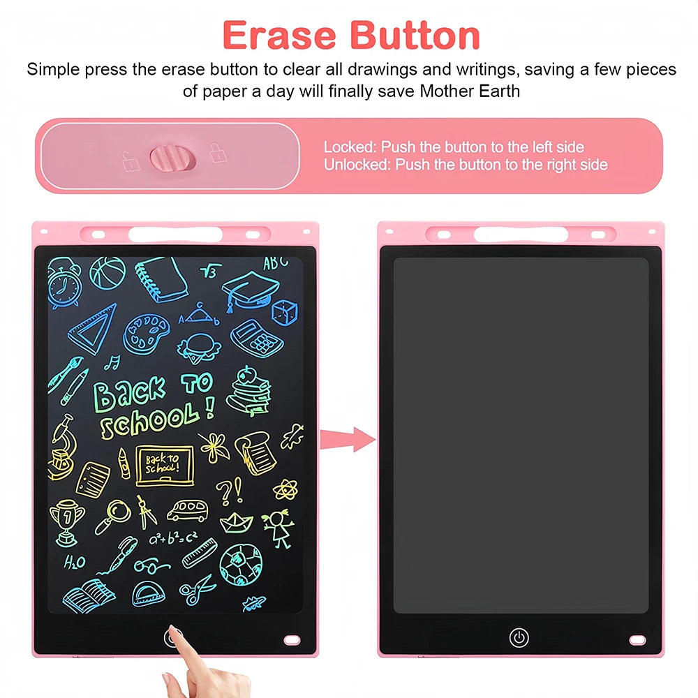 LCD Writing Tablet for Kids – Reusable Drawing & Doodle Board
