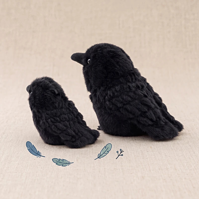Black Crow Plush Toy – Soft Gothic Bird Stuffed Animal