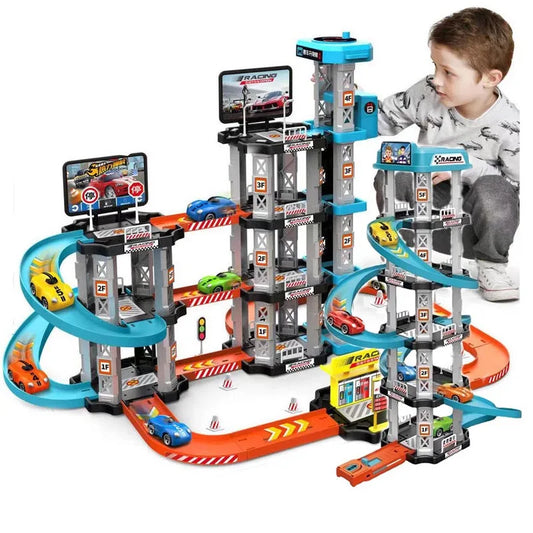 Race Track Ramp Toy – Gliding Car Rail Set for Kids