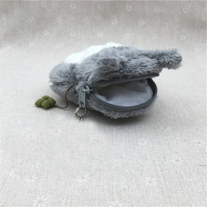 Anime Cute Cat Coin Purse Soft Plush Zipper Small Wallet for Kids Teens Girls Women Kawaii Data Cables Earphones Bag Key Pouch