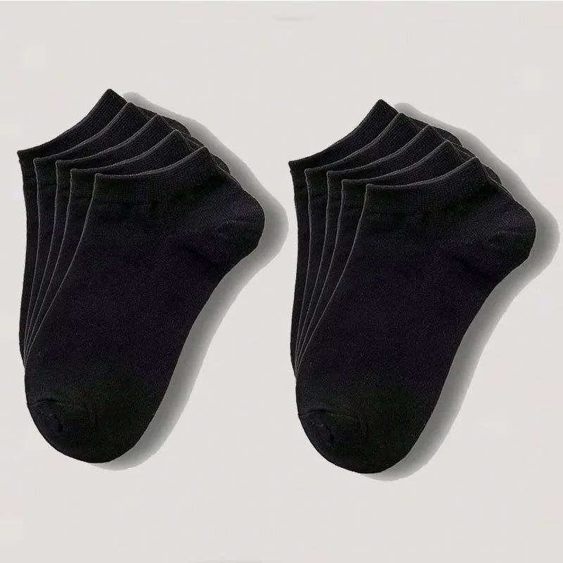 1-20pairs Wholesale Unisex Socks, Breathable Sports Socks, Solid Color Boat Socks, Comfortable Cotton Ankle Socks, White