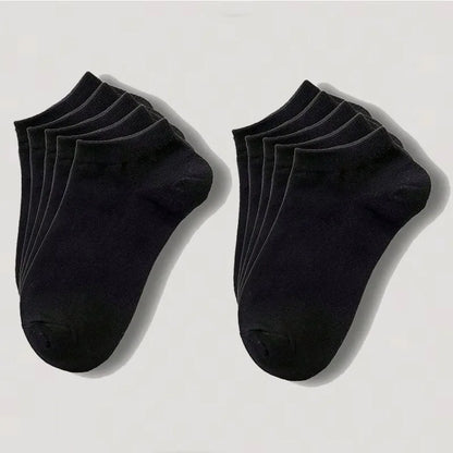 1-20pairs Wholesale Unisex Socks, Breathable Sports Socks, Solid Color Boat Socks, Comfortable Cotton Ankle Socks, White