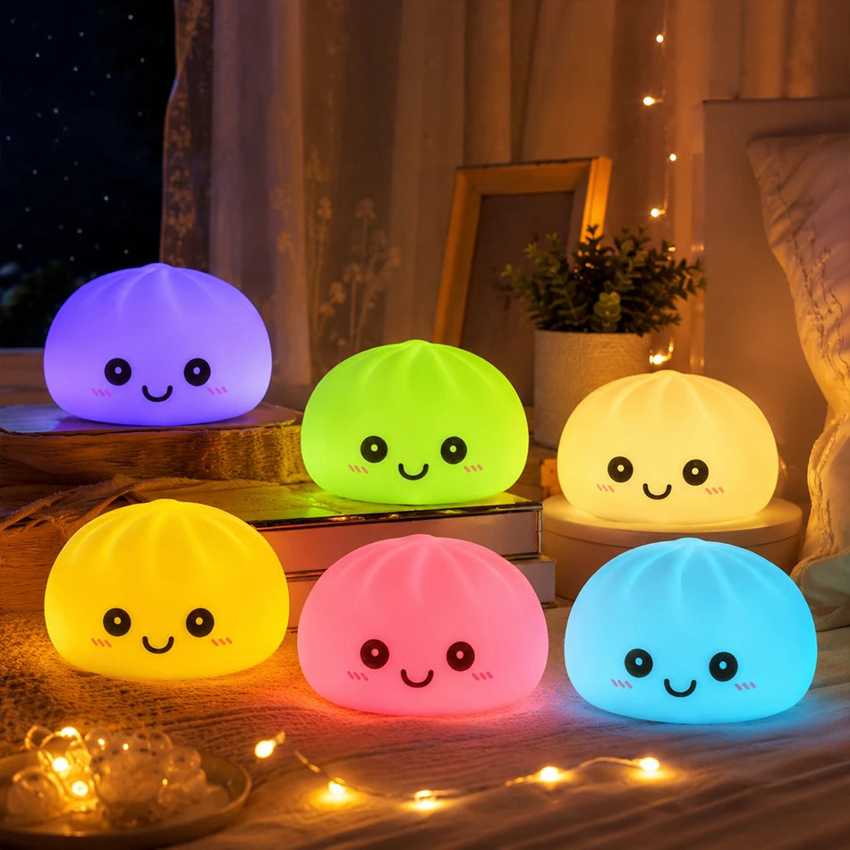 Dumpling Night Light LED Desktop Lamp Cute Glowing Décor