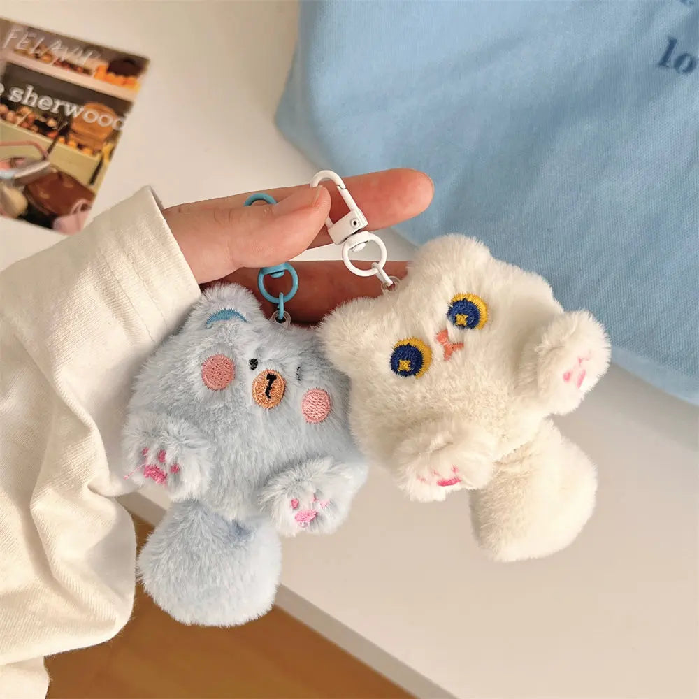 Plush Cat Bag Charm – Cute Cartoon Backpack Pendant