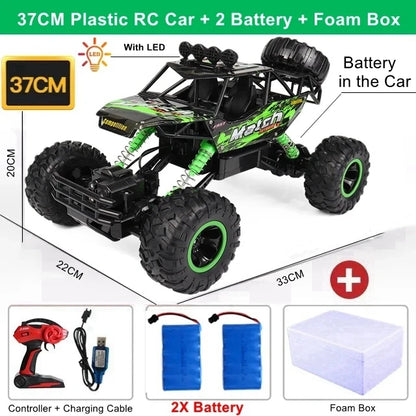 4WD RC Off-Road Climbing Truck with Suspension and LED Lights