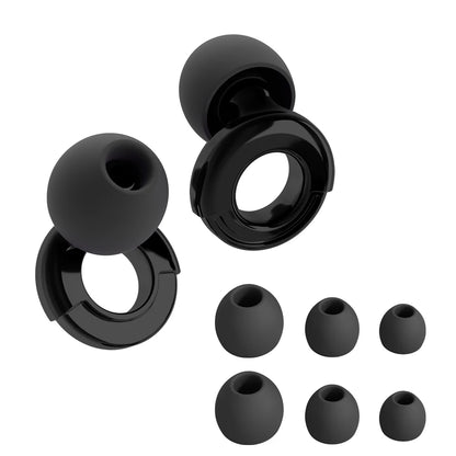 Quiet Ear Plugs for Noise Reduction – Super Soft, Reusable Hearing Protection for Sleep,Swim, Work 8 Ear Tips in XS/S/M/L